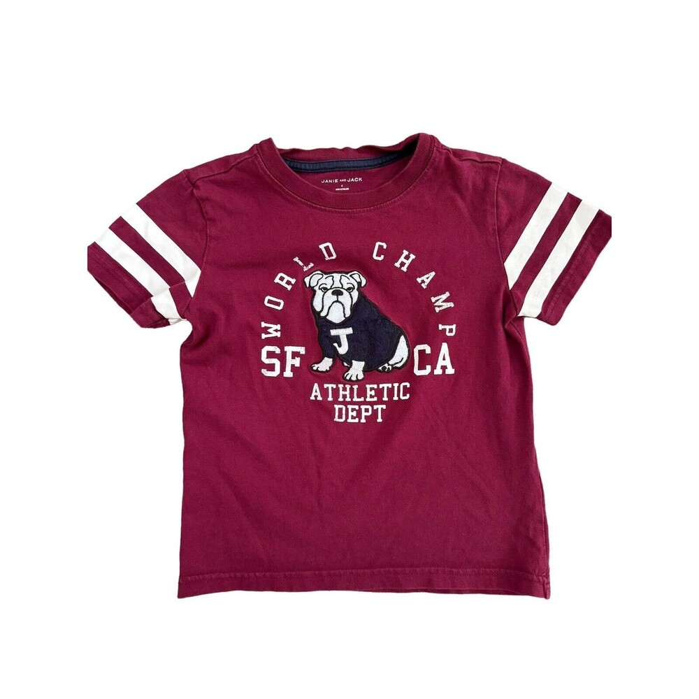 Janie and Jack Short Sleeve‎ Bulldog Tshirt Boys Size 4